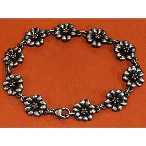 James Avery Retired 14k Gold And Sterling Silver April Flower Bracelet RARE HTF